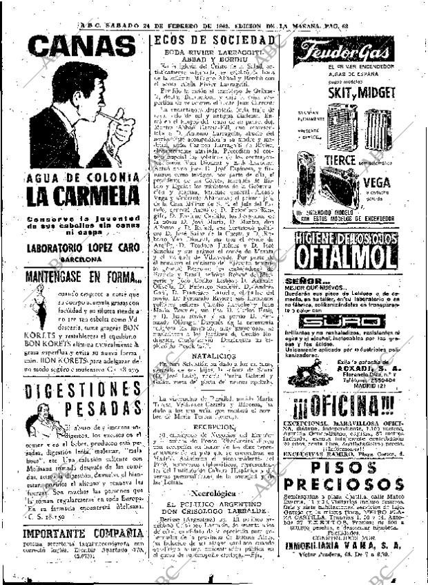 ABC MADRID 24-02-1962 página 62