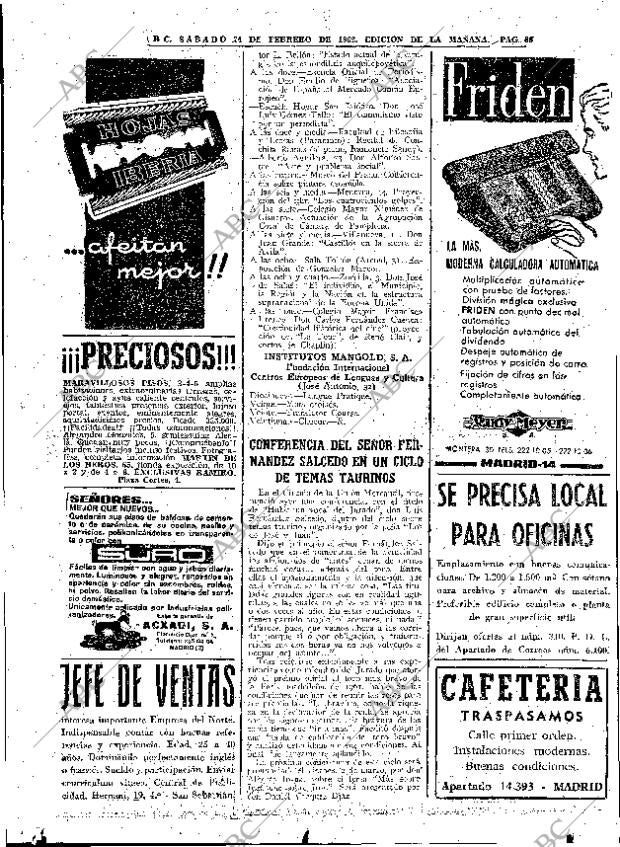 ABC MADRID 24-02-1962 página 66