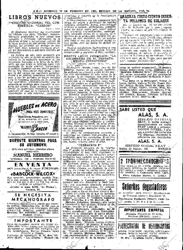 ABC MADRID 25-02-1962 página 94
