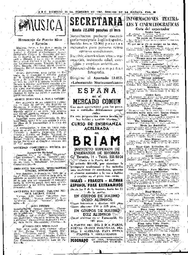 ABC MADRID 25-02-1962 página 95