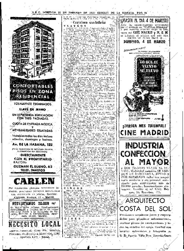 ABC MADRID 25-02-1962 página 96