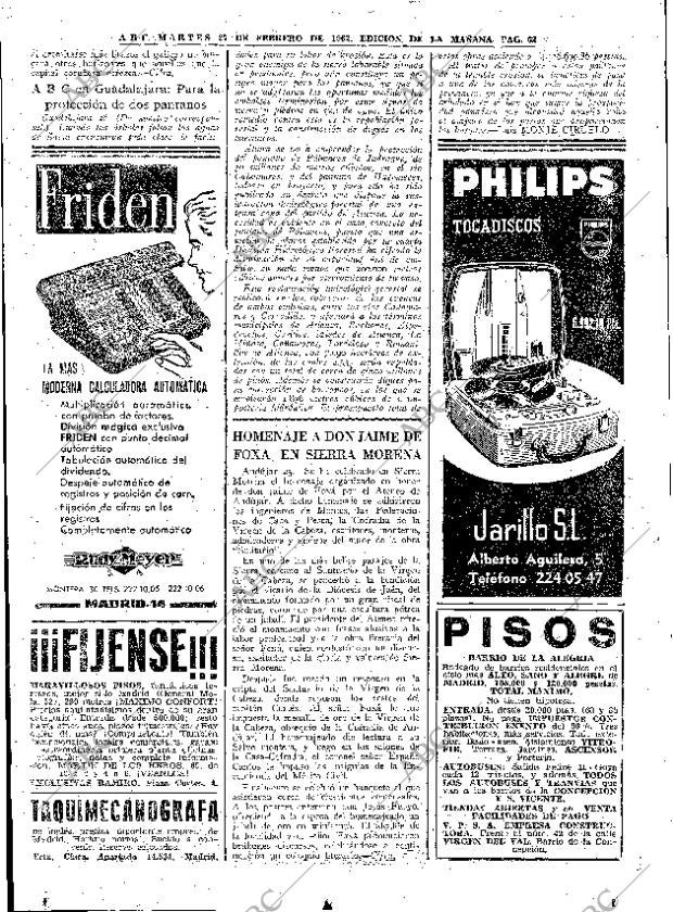 ABC MADRID 27-02-1962 página 62