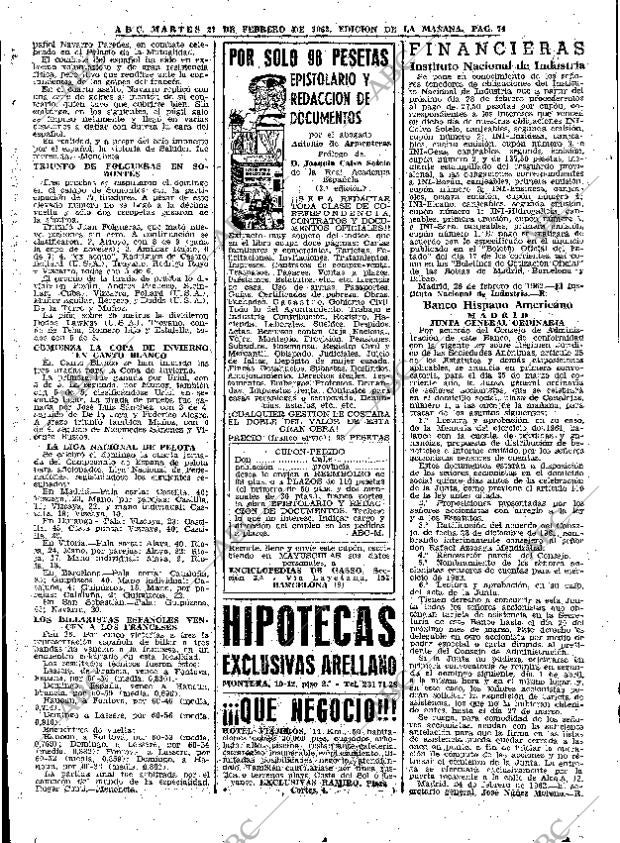 ABC MADRID 27-02-1962 página 74