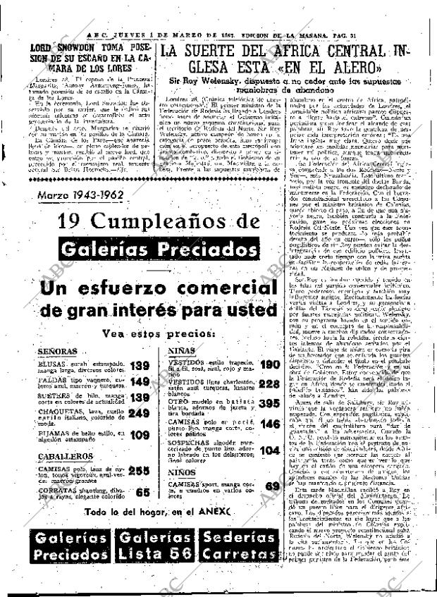 ABC MADRID 01-03-1962 página 31