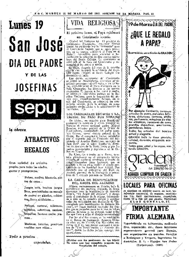 ABC MADRID 13-03-1962 página 40