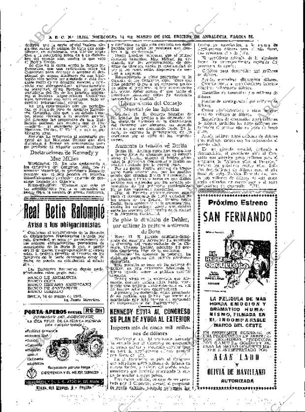 ABC SEVILLA 14-03-1962 página 36