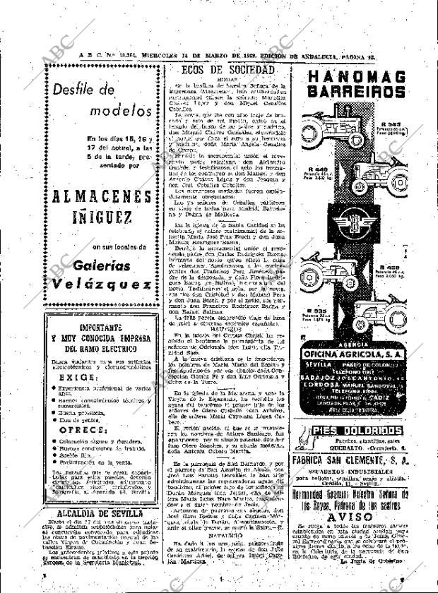 ABC SEVILLA 14-03-1962 página 42