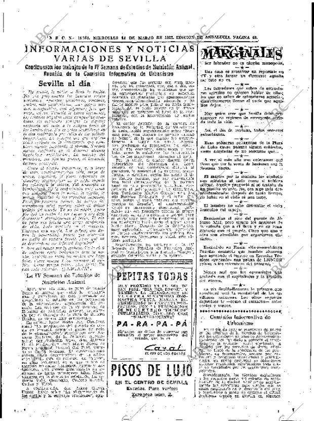 ABC SEVILLA 14-03-1962 página 49