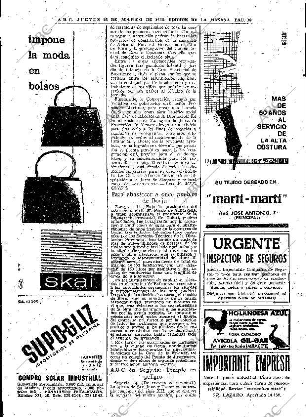 ABC MADRID 15-03-1962 página 70