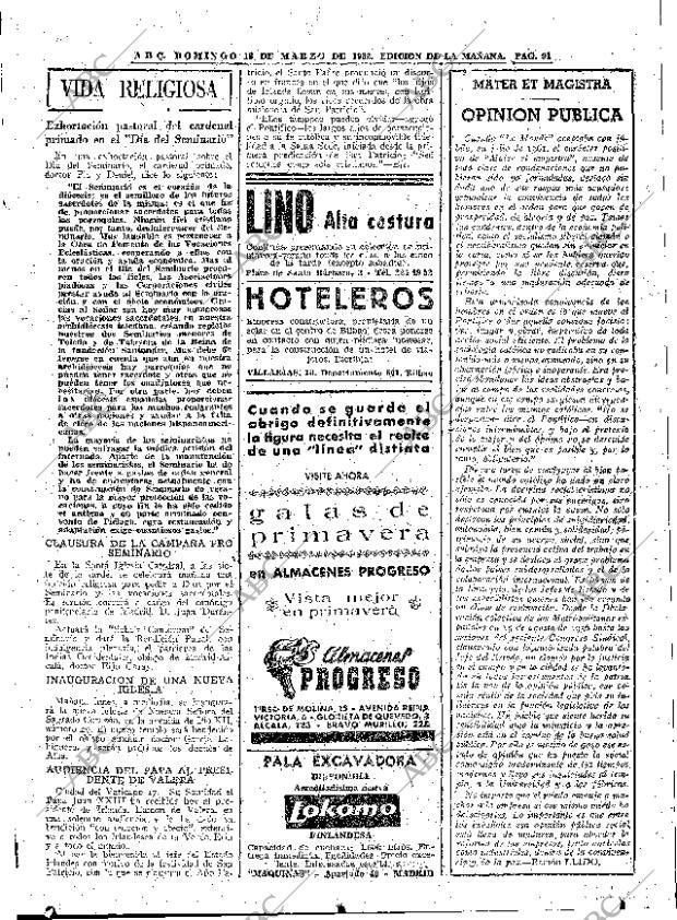 ABC MADRID 18-03-1962 página 91
