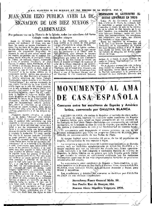 ABC MADRID 20-03-1962 página 41