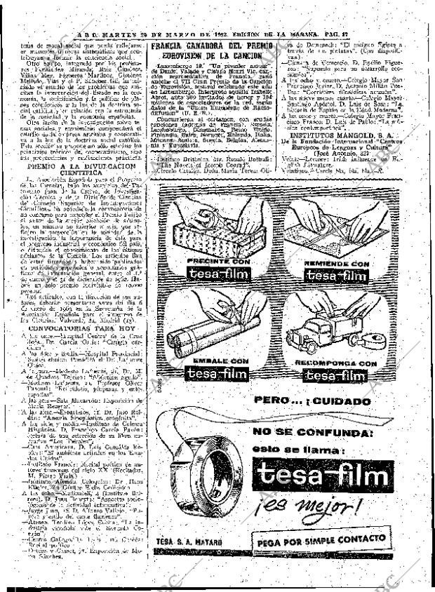 ABC MADRID 20-03-1962 página 47
