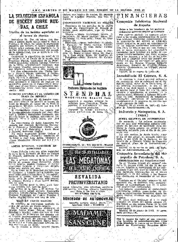 ABC MADRID 27-03-1962 página 59