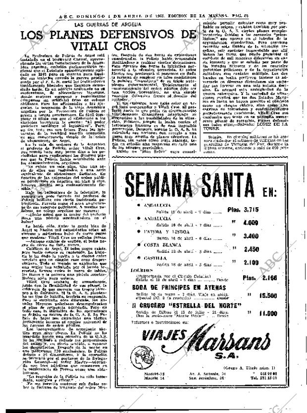 ABC MADRID 01-04-1962 página 85