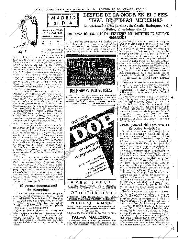 ABC MADRID 11-04-1962 página 71