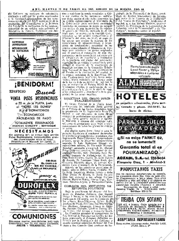 ABC MADRID 17-04-1962 página 44