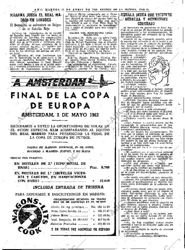 ABC MADRID 17-04-1962 página 61