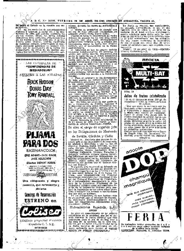 ABC SEVILLA 20-04-1962 página 44