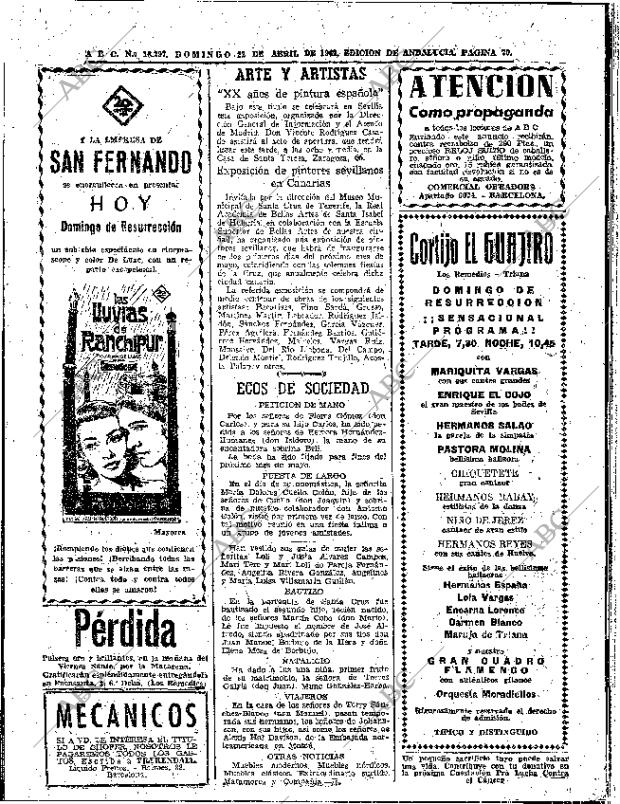 ABC SEVILLA 22-04-1962 página 70