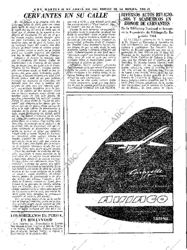 ABC MADRID 24-04-1962 página 57