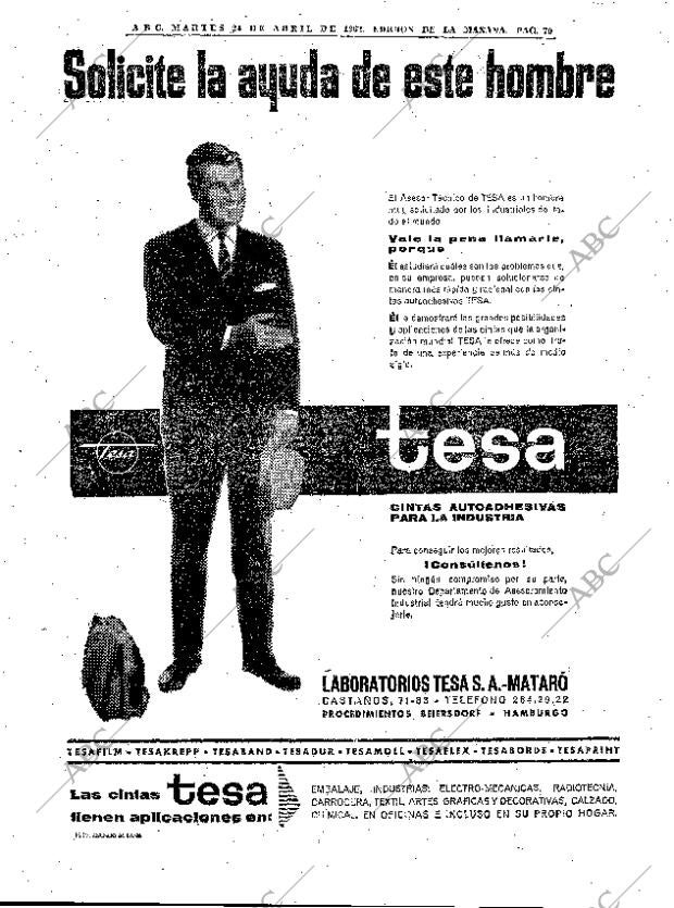 ABC MADRID 24-04-1962 página 70
