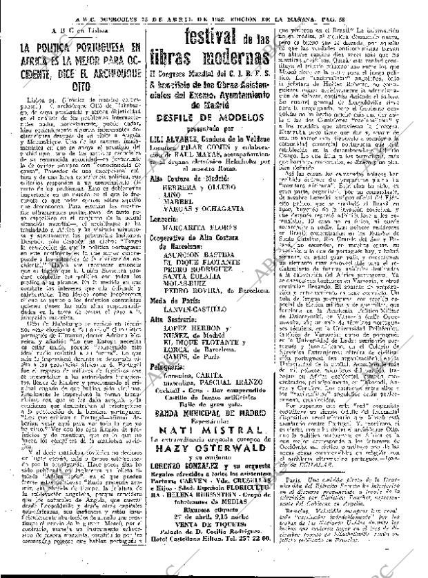 ABC MADRID 25-04-1962 página 58