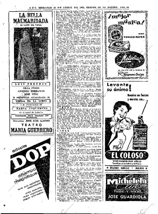 ABC MADRID 25-04-1962 página 84