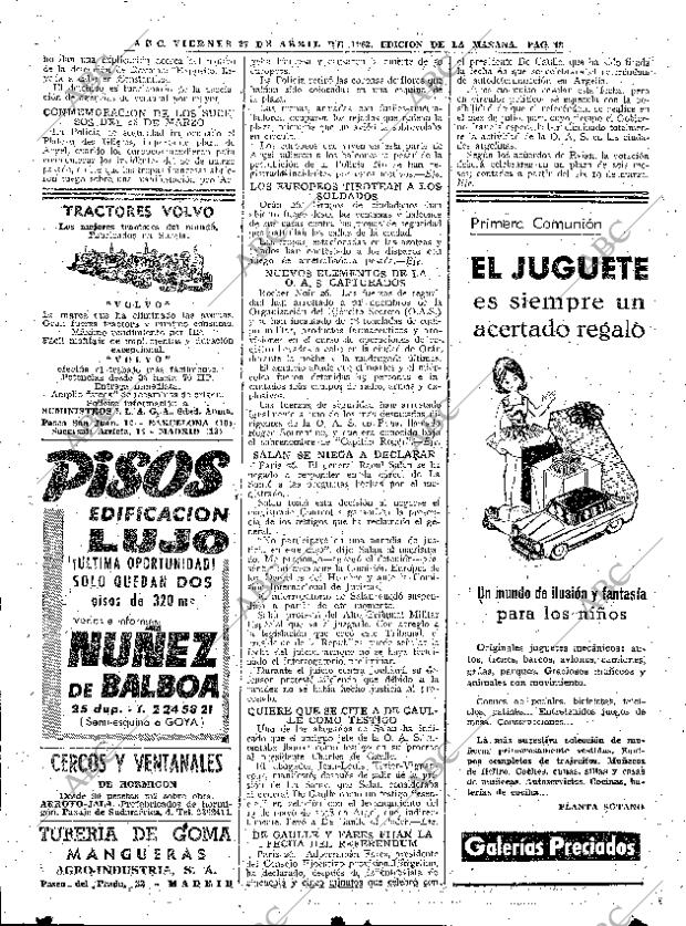 Peri dico ABC MADRID 27 04 1962 portada Archivo ABC