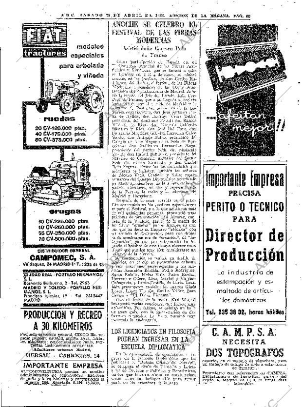 ABC MADRID 28-04-1962 página 68