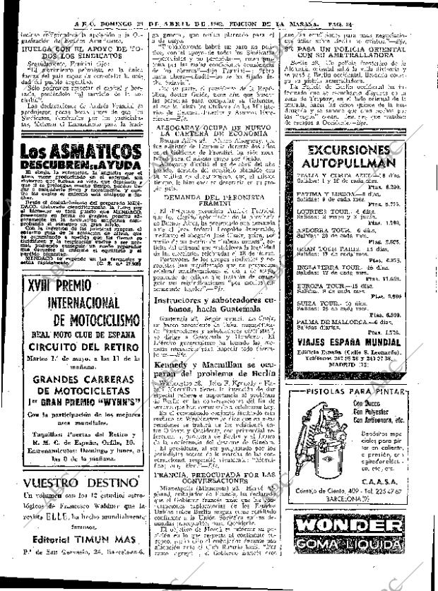 ABC MADRID 29-04-1962 página 84