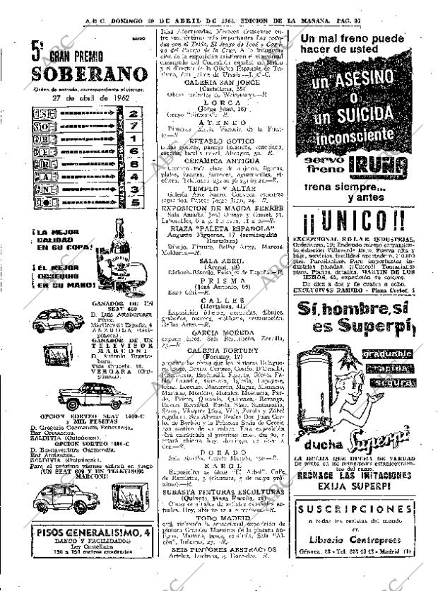 ABC MADRID 29-04-1962 página 96