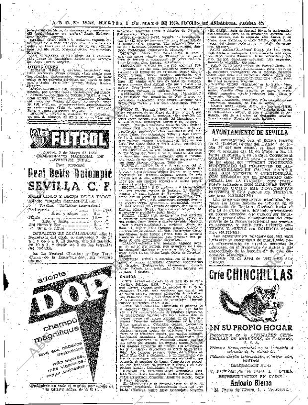 ABC SEVILLA 01-05-1962 página 63