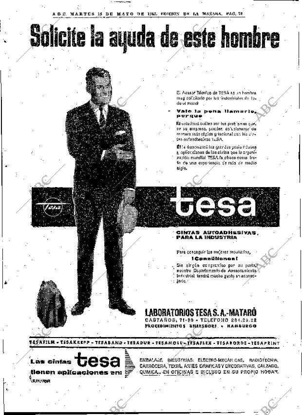 ABC MADRID 15-05-1962 página 72