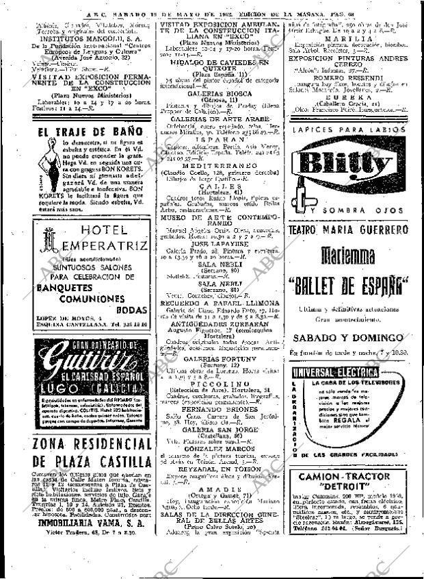 ABC MADRID 19-05-1962 página 68