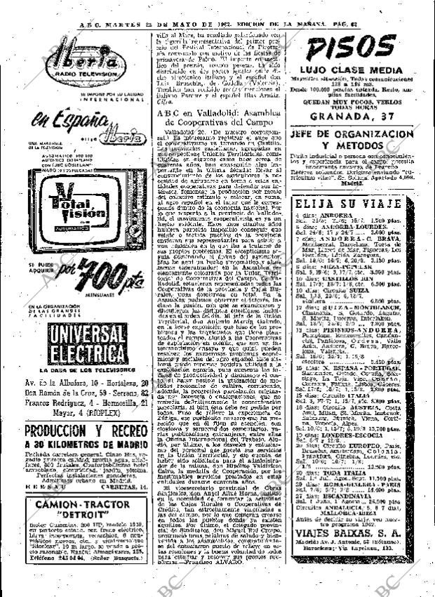 ABC MADRID 22-05-1962 página 62