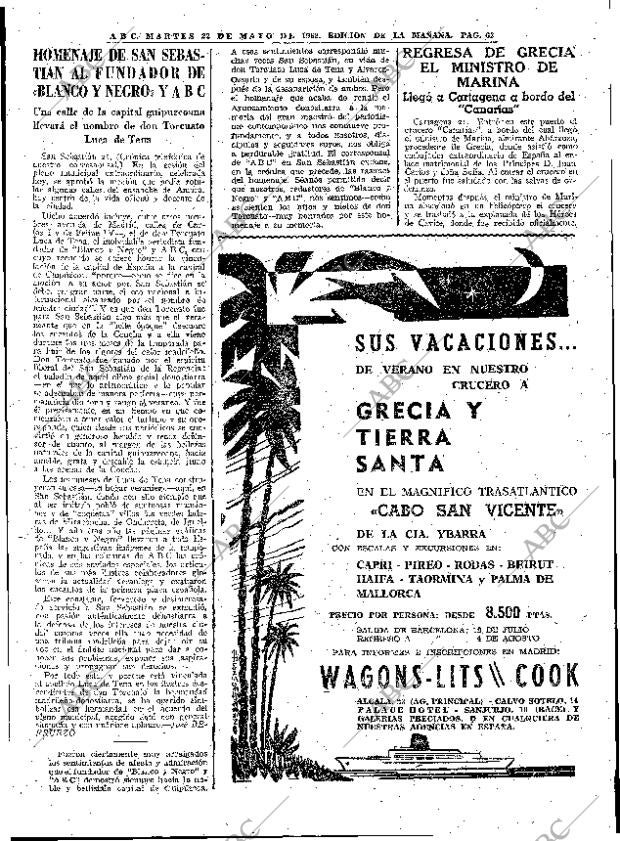 ABC MADRID 22-05-1962 página 63