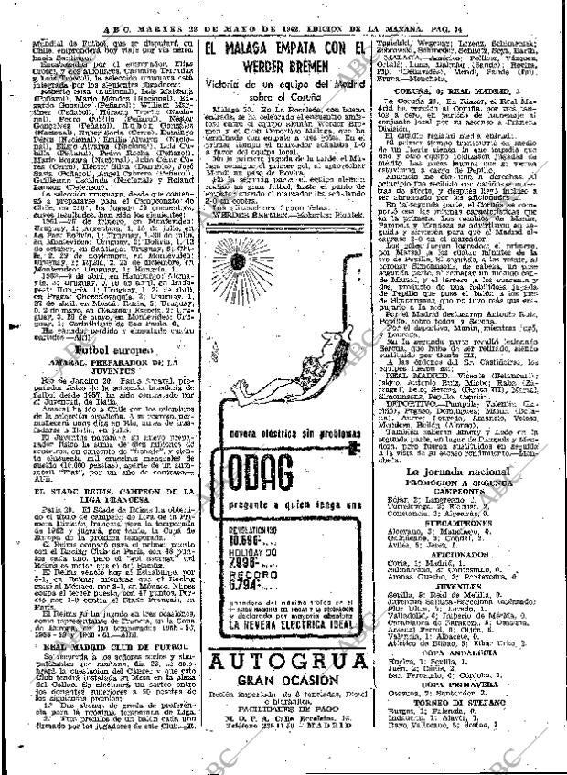 ABC MADRID 22-05-1962 página 74
