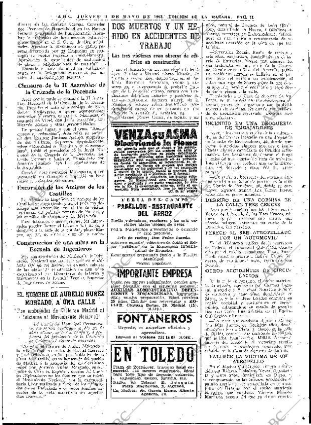 ABC MADRID 31-05-1962 página 71