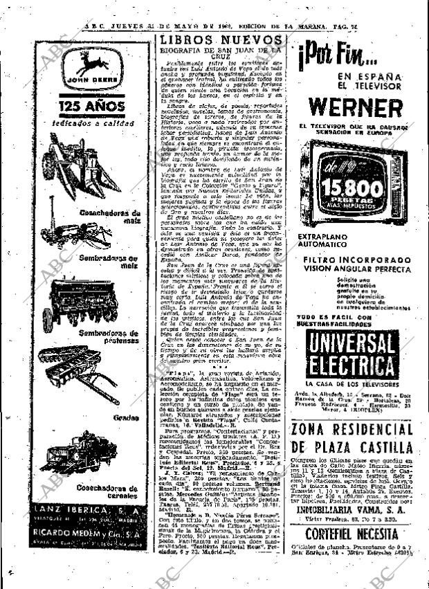 ABC MADRID 31-05-1962 página 74