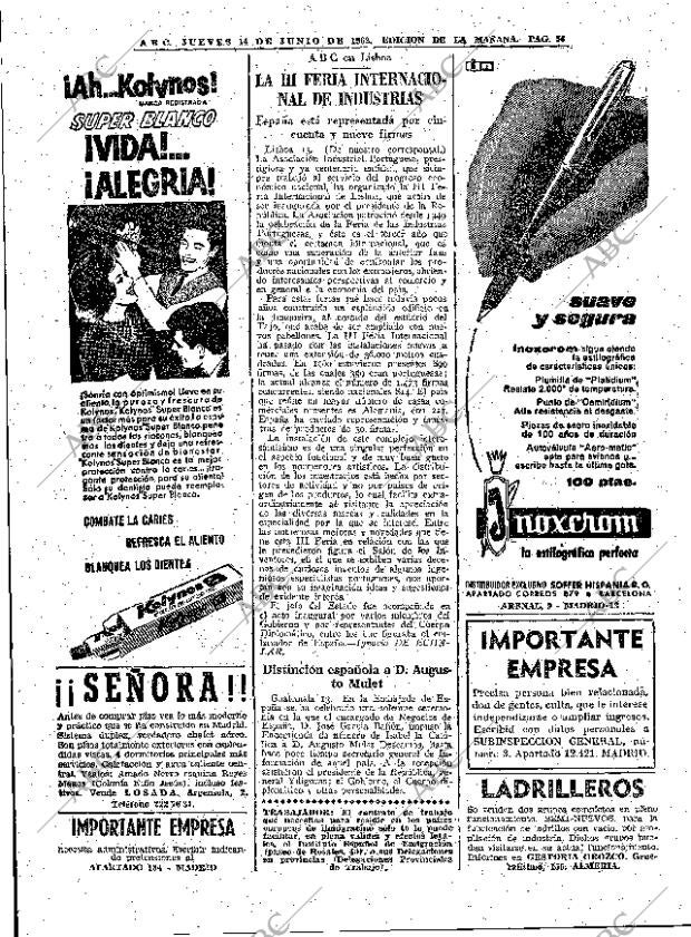 ABC MADRID 14-06-1962 página 56