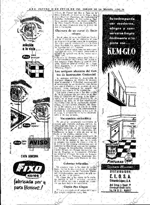 ABC MADRID 14-06-1962 página 70