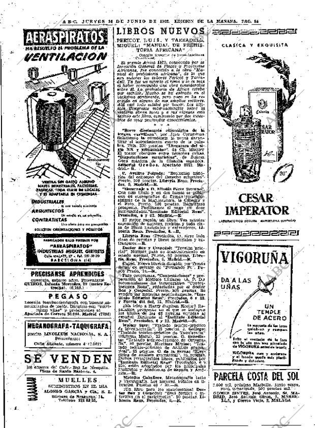 ABC MADRID 14-06-1962 página 84