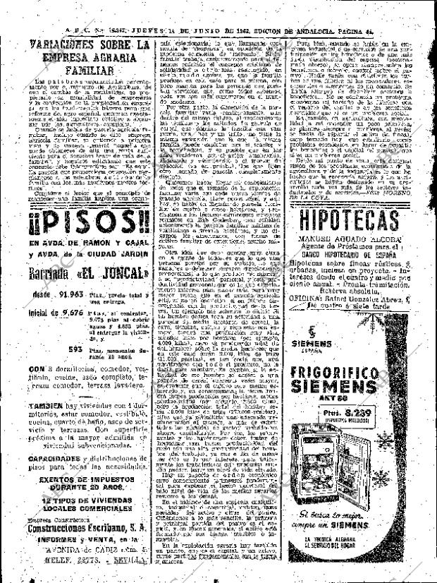 ABC SEVILLA 14-06-1962 página 44