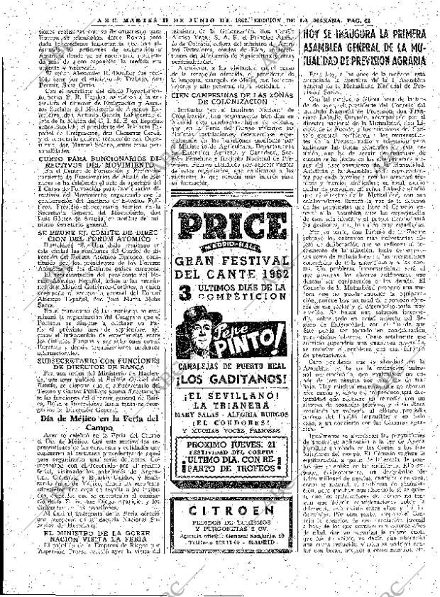 ABC MADRID 19-06-1962 página 62