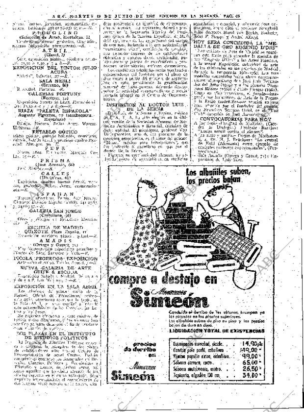 ABC MADRID 19-06-1962 página 65
