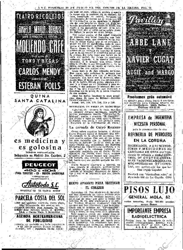ABC MADRID 20-06-1962 página 74