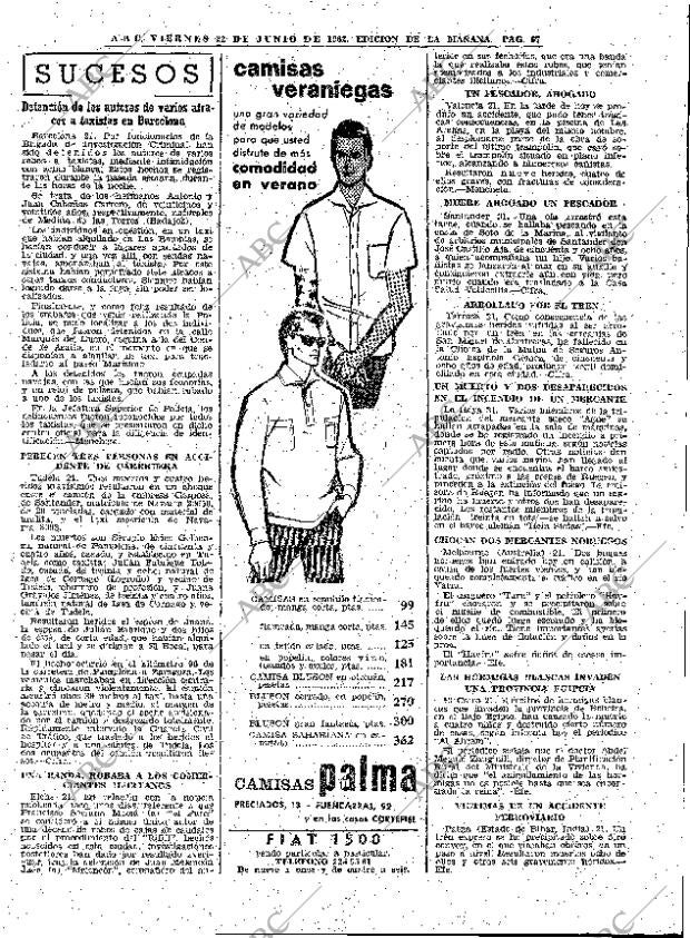 ABC MADRID 22-06-1962 página 67