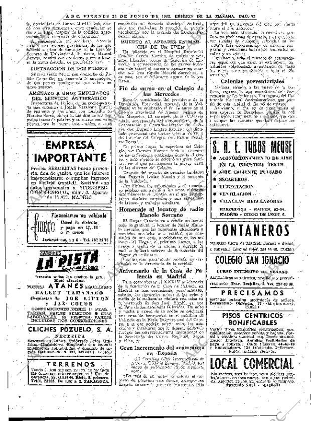 ABC MADRID 22-06-1962 página 72