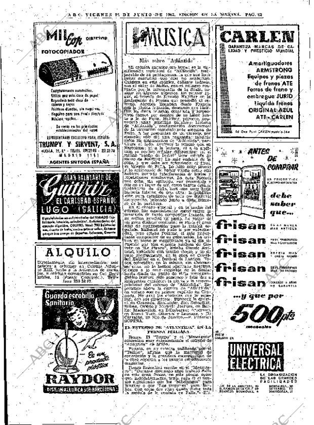 ABC MADRID 22-06-1962 página 82