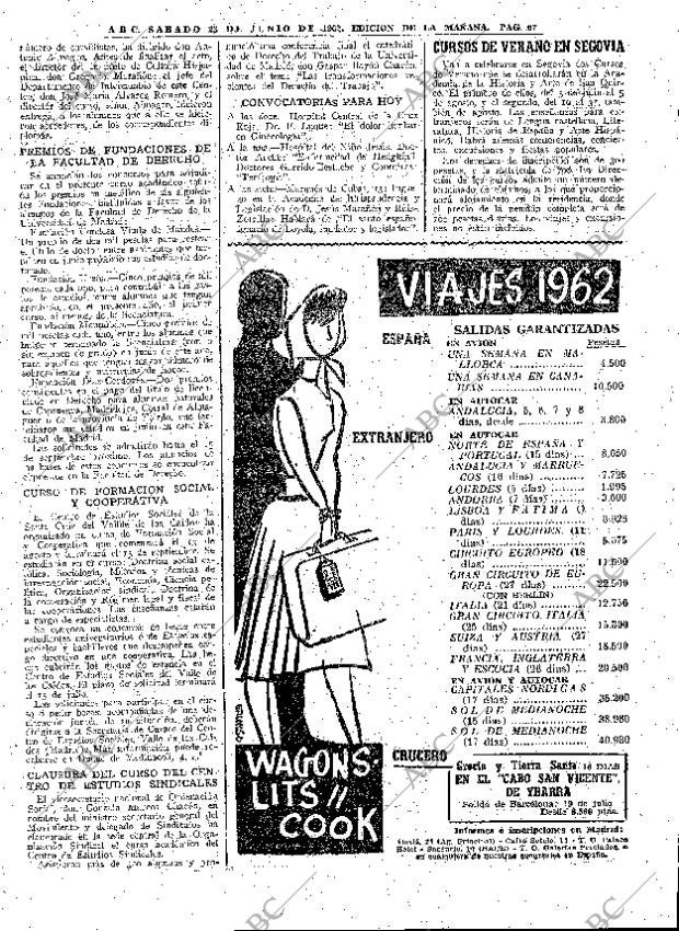 ABC MADRID 23-06-1962 página 67